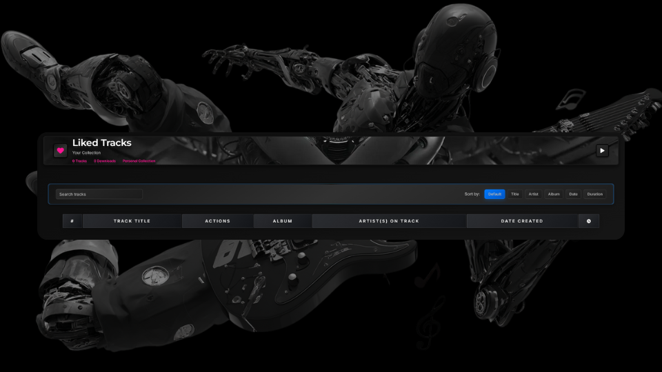 XECHO Liked Tracks Interface